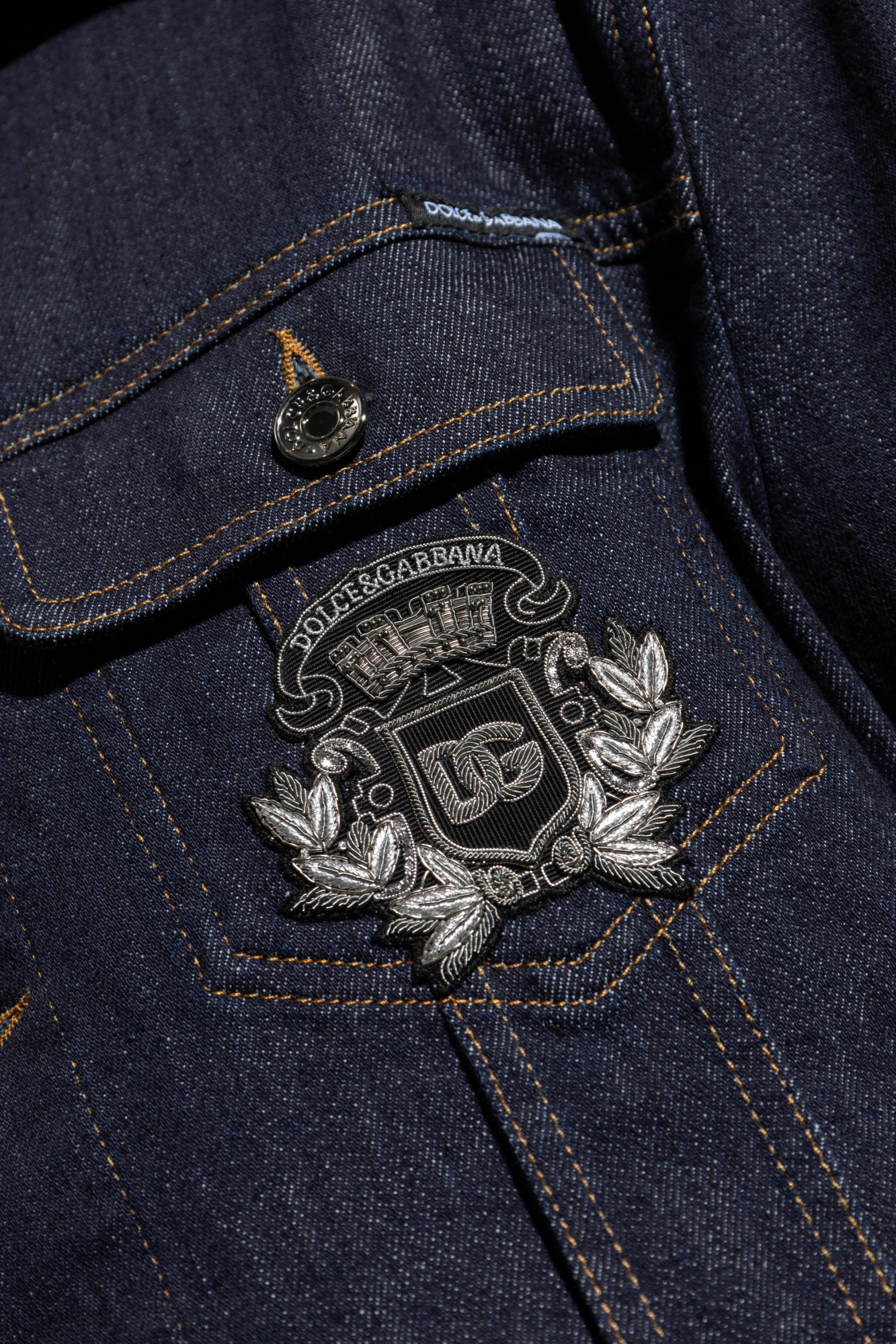 Navy blue Denim jacket with appliqué Dolce & Gabbana - Vitkac AS